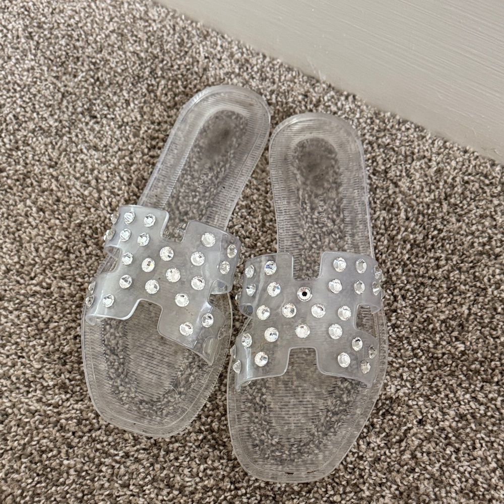 Chinese Laundry Clear Rhinestone Sandals